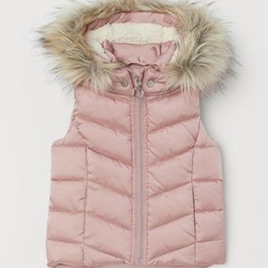 NWOT H&M girls metallic pink puffer vest